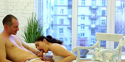 Fucked a Narrow Cunt to Delight Neighbors. Creampie