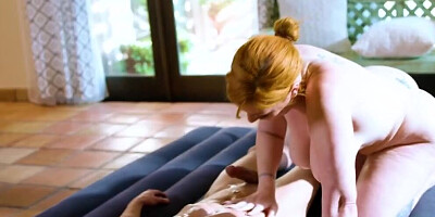 Loving redhead milf masseuses big boobies