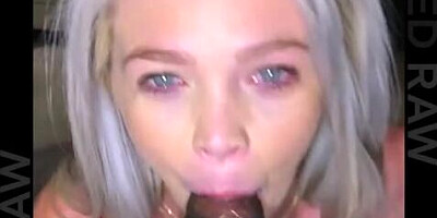 Blonde chick Kay Carter sucks a massive black cock and fucks hard