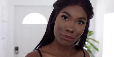 Spicy ebony girl enjoys being fucked by a rough white man