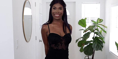 Spicy ebony girl enjoys being fucked by a rough white man