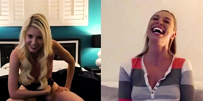 Being apart, two lesbian girlfriends love masturbating for each other while skyping