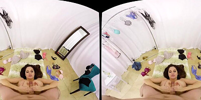 Ava Addams is riding a lucky fellow's prick in a VR