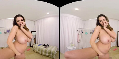 Ava Addams is riding a lucky fellow's prick in a VR