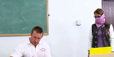 Naughty schoolgirl gets what she deserves from the school coach