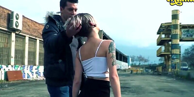 Inked minx is having outdoor sex with a guy she just met