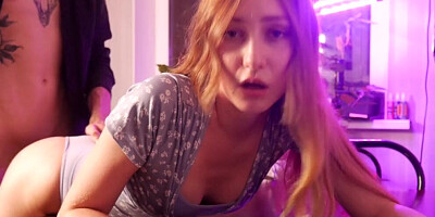 Blonde girl drools all over that dick and fucks nicely