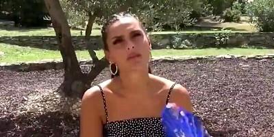 Dude bumped into a French MILF in a public park and invited her for sex