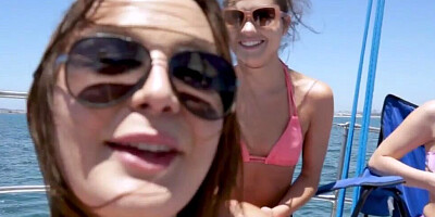 A couple of girls were invited by a captain on his yacht for naughty sex games