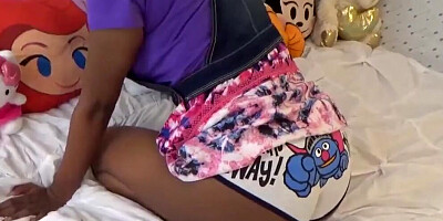 Ebony Babe Step Sister Pissing & Shower Voyeur Fuck By Bro