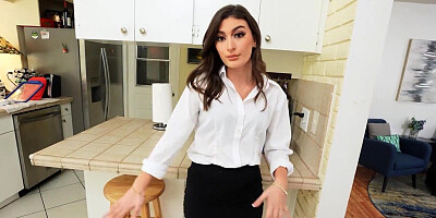 Splendid brunette filmed POV-style while a hard pecker penetrates her