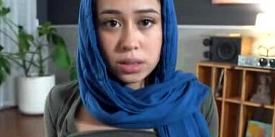 POV pretty Muslim girl sits her pussy on the giant schlong POV style