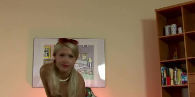 Mature british lesbian showing off her assets and loves it