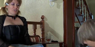 Chubby mature woman is being shagged by her twink stepson