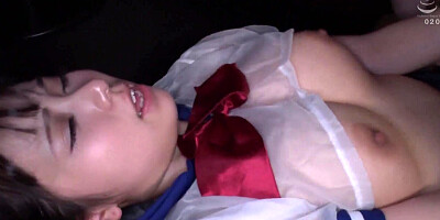 Asian teen wears a see-through shirt and gets bonked