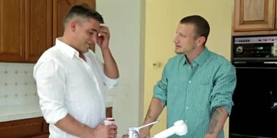 Slim brunette MILF double penetrated after sucking two guys off