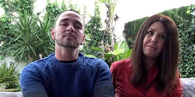 Slutty cougar blows her stepson and does squats on his pecker