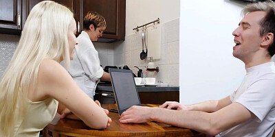 SISPORN. Skinny cutie makes love with her lucky stepbrother after lunch