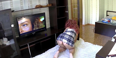Mom was cleaning up, the stepson saw her and wound up. anal