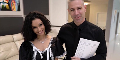 Stacy Bloom sits on one dick while having the other in her mouth