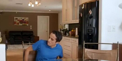 Stepson fucks Lexi Luna's tits and pounds her from behind