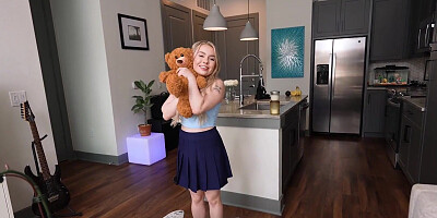 Pretty blonde Haley Spades sucks a big cock and rides it