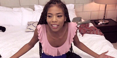 Spicy black girl Nia Nacci enjoys taking that hard pecker