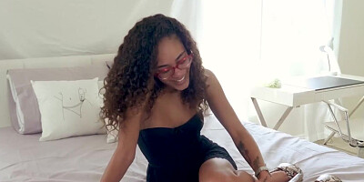 Flexible ebony girl is brutally fucked by a big black fellow