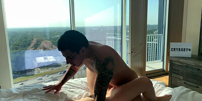 Young Hot Couple Passionate Fuck with Stunning City Views