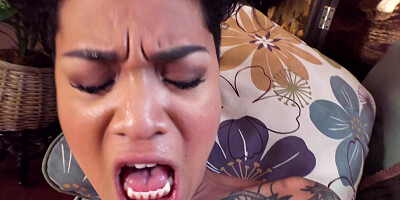 Shameless black chick has wonderful interracial sex on camera