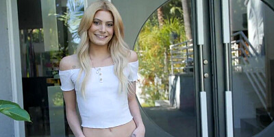 Svelte blonde copulates with stud by fireplace