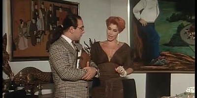 Female with nice boobies is penetrated in her rear