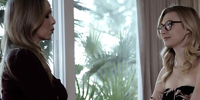 After work slim journalist makes love with handsome boyfriend