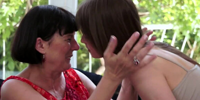 Teen miss and old woman taste the twats of each other