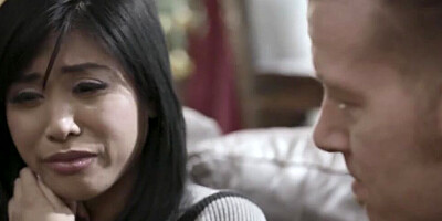 Young Asian sweetheart is comforted by her stepbrother and pussy banging