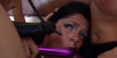 Depraved lesbian babes are using strap-ons for their lustful sapphic games