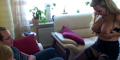 German stepson and friend seduced by hot stepmother