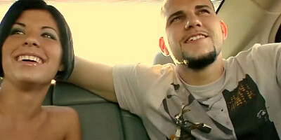 Inked girl is picked off the street to fuck in casting van