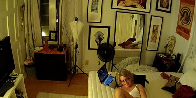 Lesbian Teen Step Sister Caught Giving her Pussy a Massage trying to Squirt