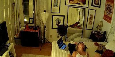 Lesbian Teen Step Sister Caught Giving her Pussy a Massage trying to Squirt
