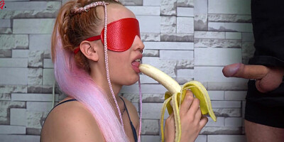 Cheated Step Sister in Fruit Game! She liked it! SURPRISE!