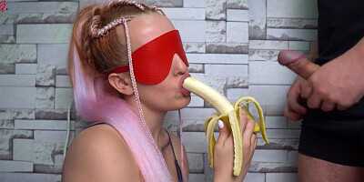 Cheated Step Sister in Fruit Game! She liked it! SURPRISE!