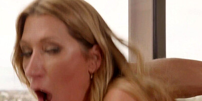 Amazing blonde secretary is being fucked by a horny black co-worker