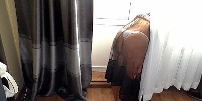 Cheating housewife bends down to get some cock from behind