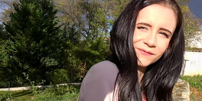 POV elegant lady gives a BJ and gets fucked in public