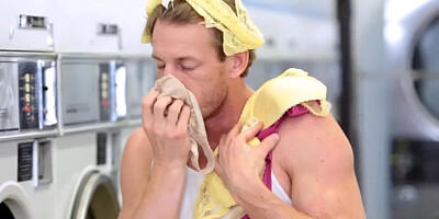 Slutty babes are sharing lad's hard wood inside the laundry