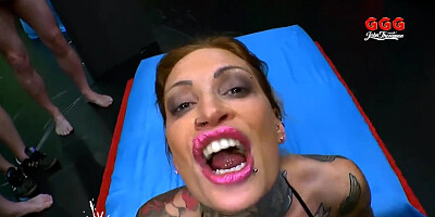 Calisi Ink Busty Tattooed Babe Gangbanged - German Goo Girls