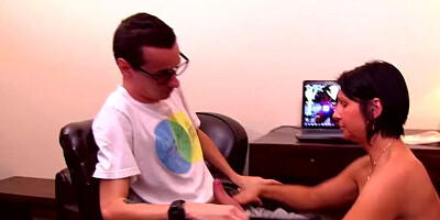 Full-bosomed MILF Megan Fuxxx is being shagged by a nerdy stepson