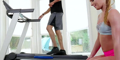 Big ass babe gets a hot sweaty workout session with a nice cock