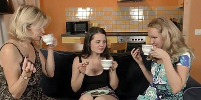 Two Mature Teach A Petite Teen To Lesbian Pleasure